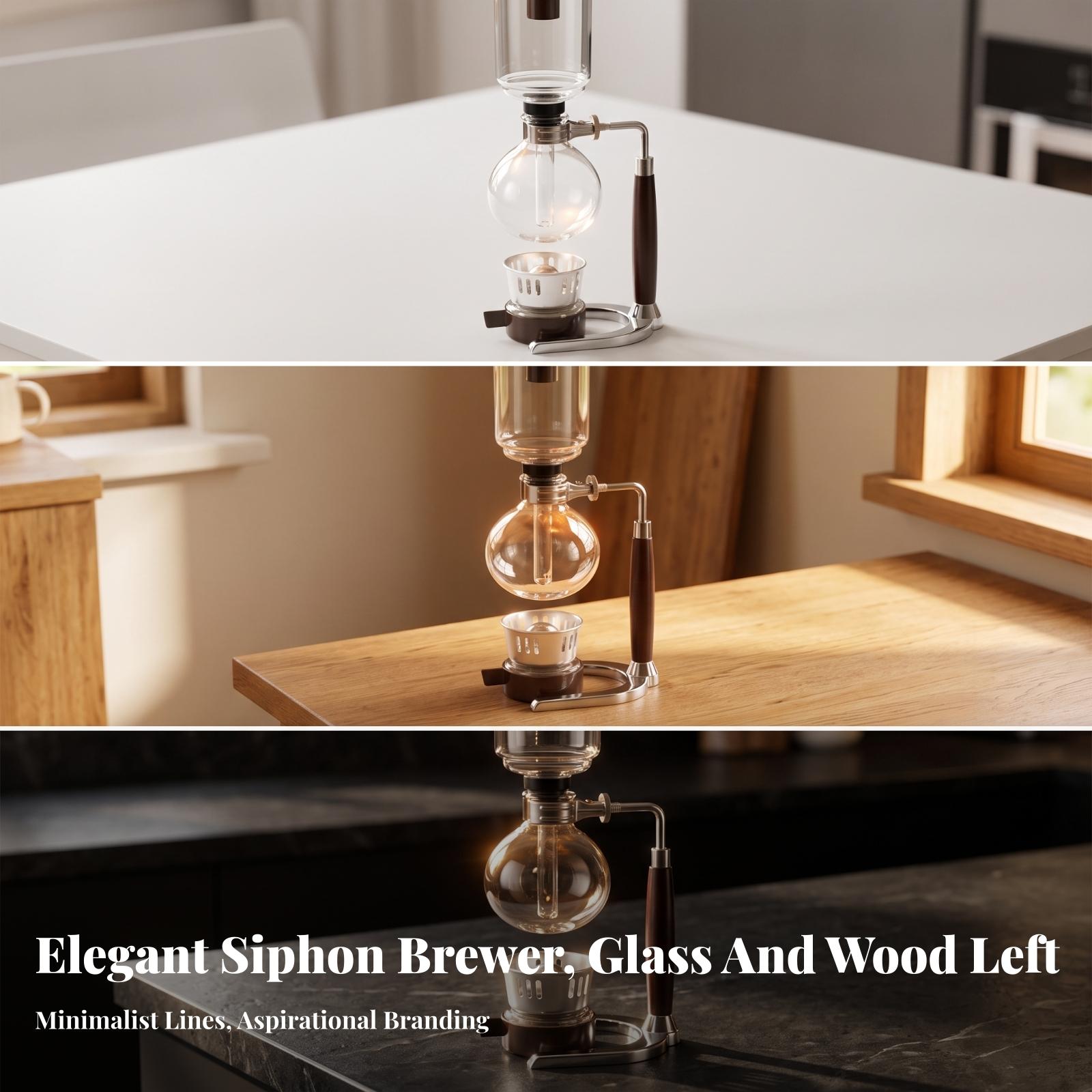 Coffee Equipment Pour Over - Vacuum Siphon Coffee Pot with Wooden